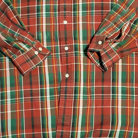 POLO RALPH LAUREN Plaid Button The Big Shirt Mens Long Sleeve Size L Flannel - Picture 7 of 10